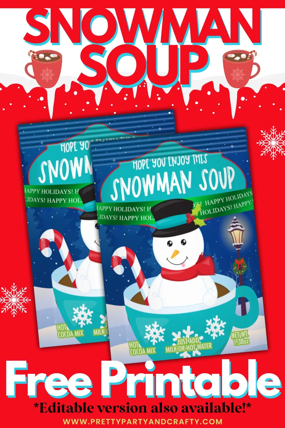 Template Free Printable Snowman Soup Labels