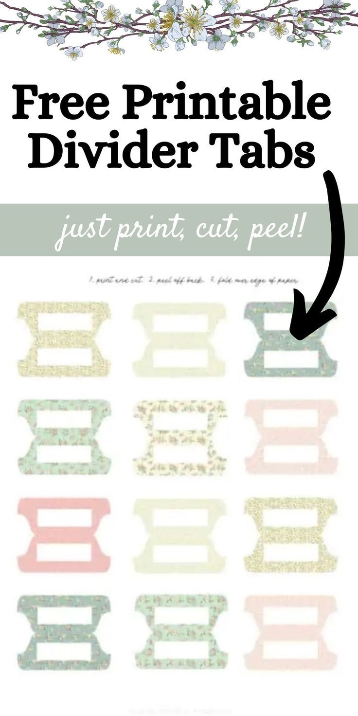 Spring Printable Divider Tabs Free Download 