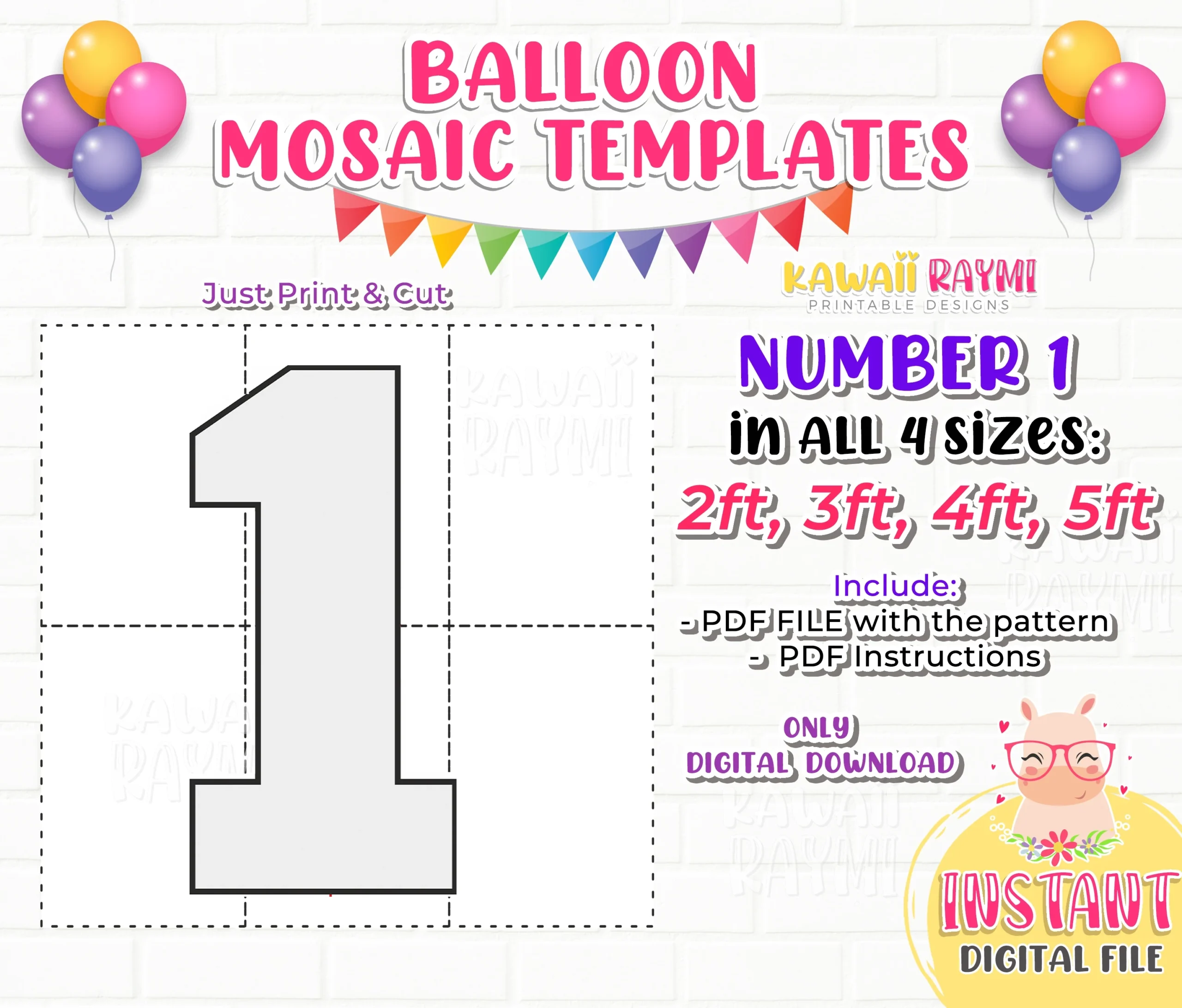 Number One Template Printable
