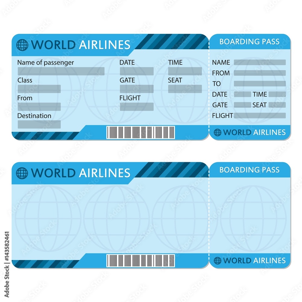Printable Blank Plane Ticket Template