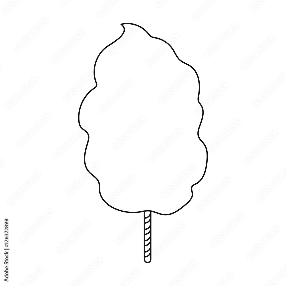 Stock Vektorgrafik Cotton Candy Icon In Outline Style Isolated On