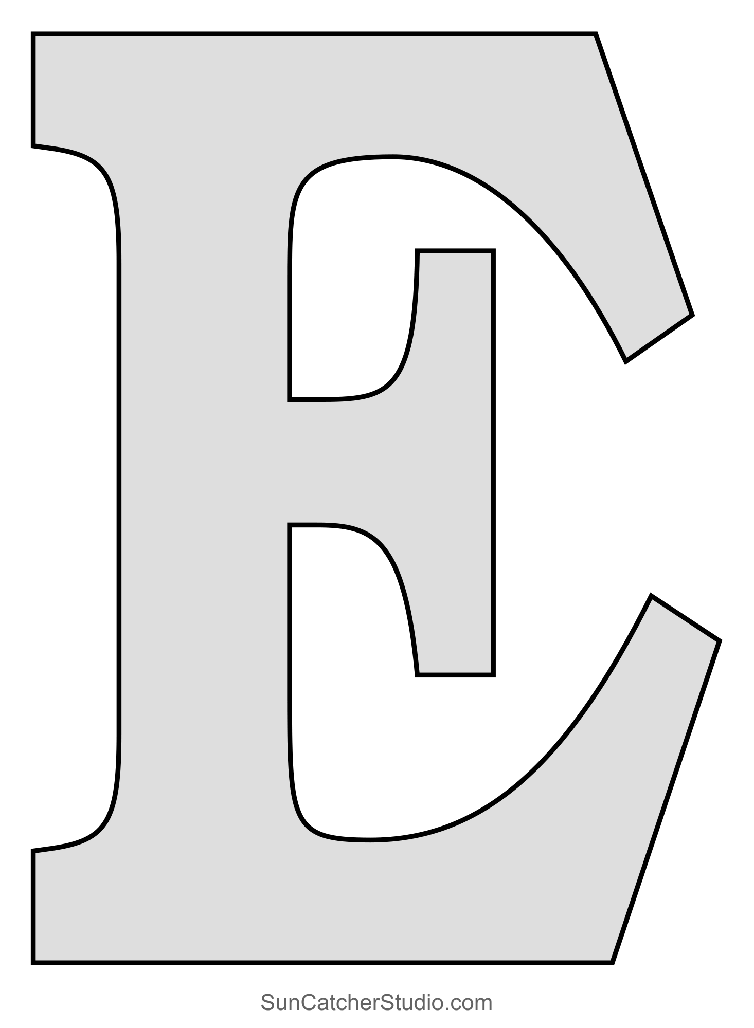 Tall Block Serif Printable Letter Stencils Numbers And Alphabet