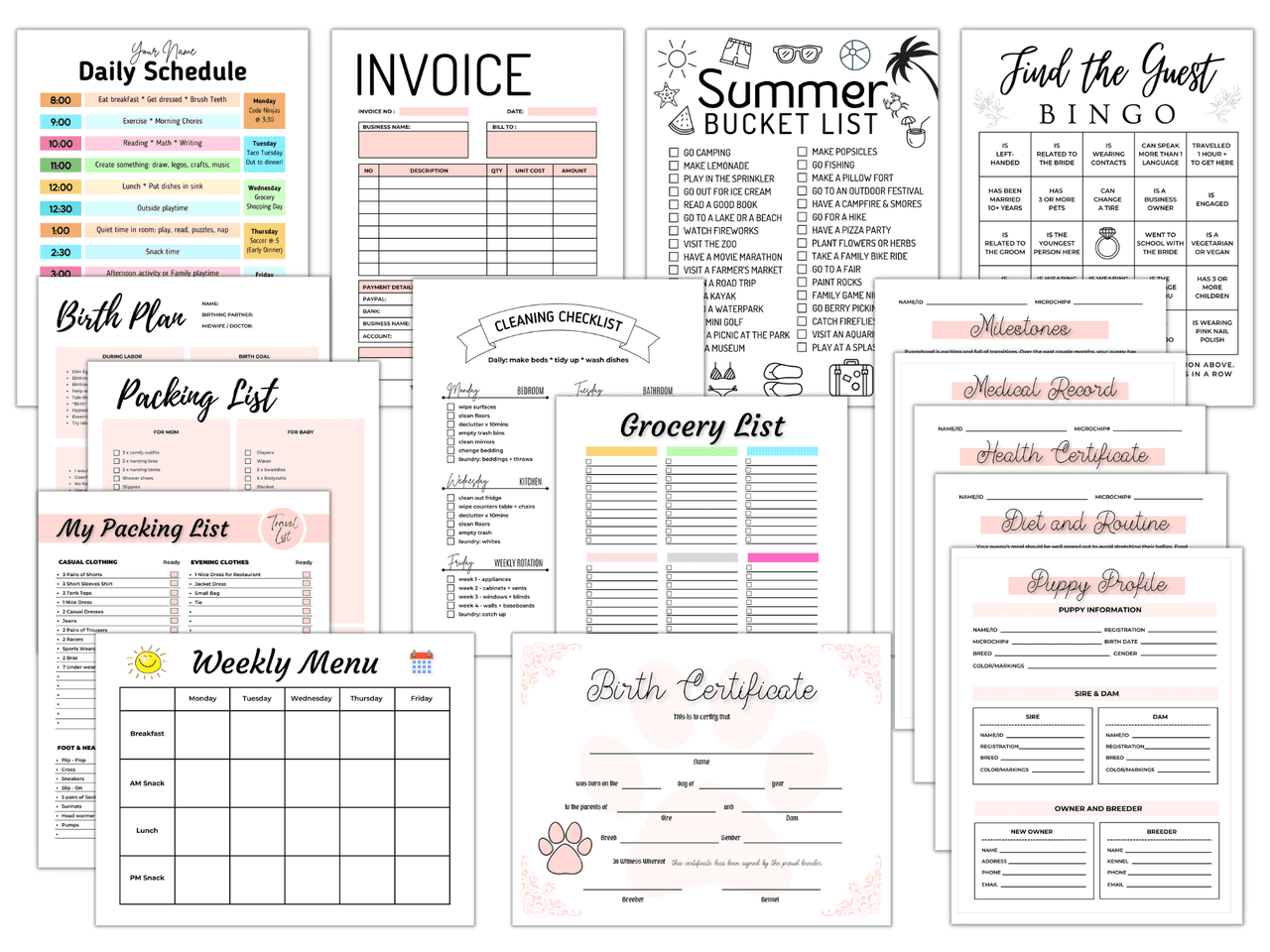 Etsy Printable Templates