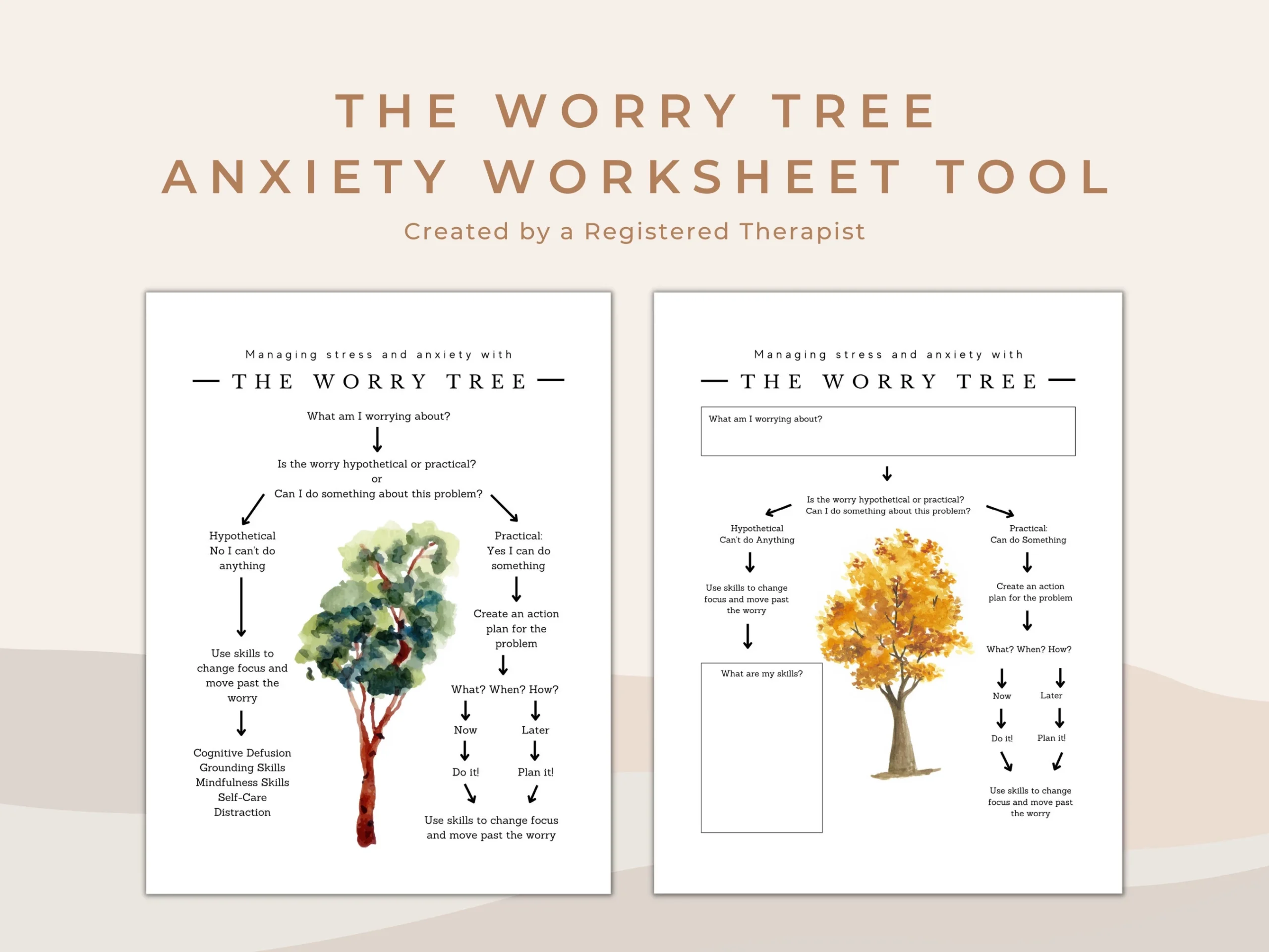 The Worry Tree Anxiety Management Tool For Therapists PDF Etsy UK