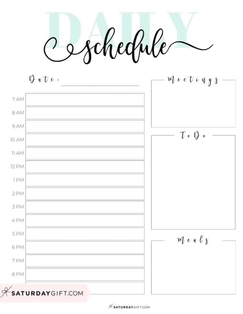 Free Printable Daily Task List Template