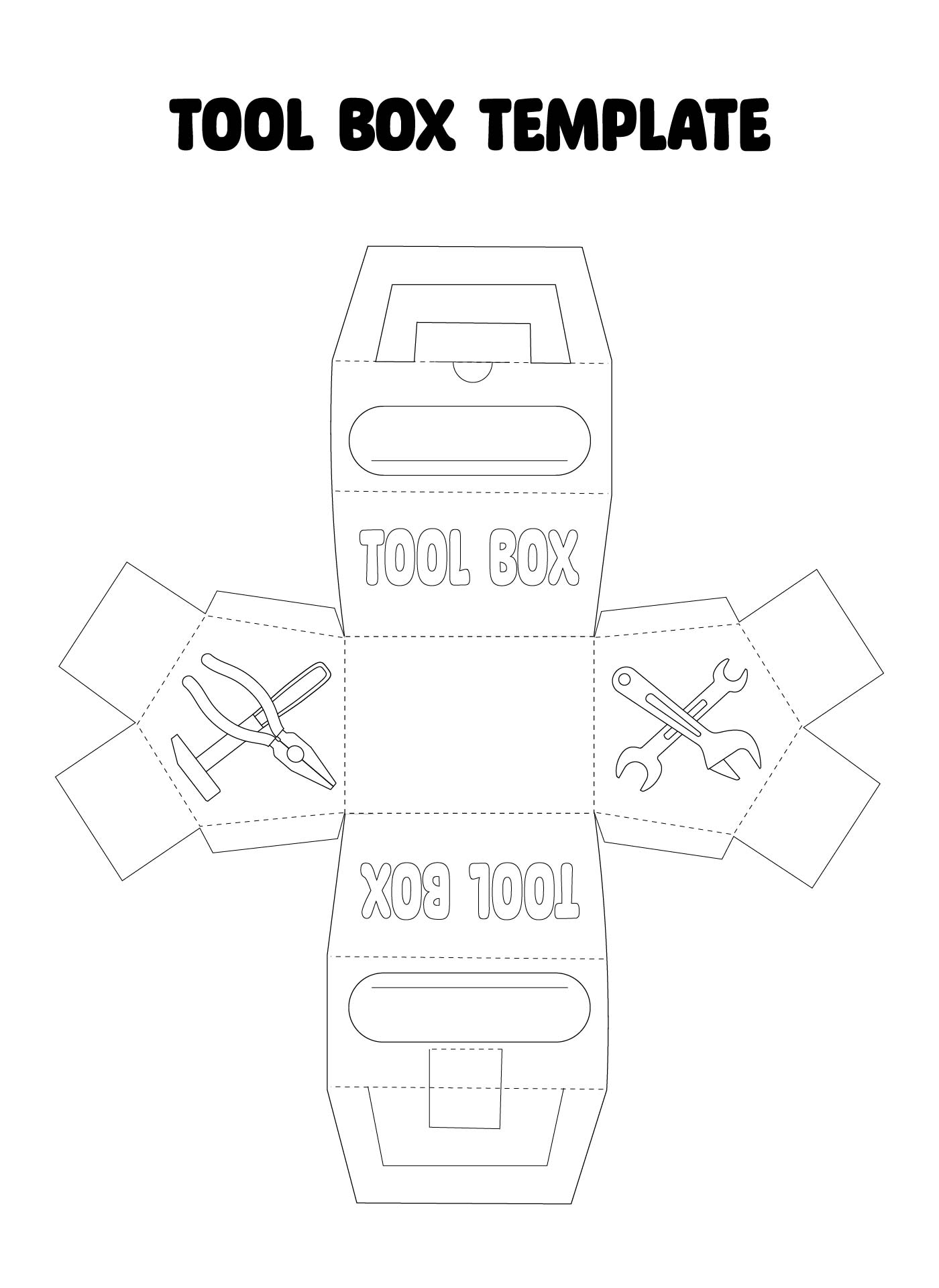 Tool Box Printable Template For DIY Crafts
