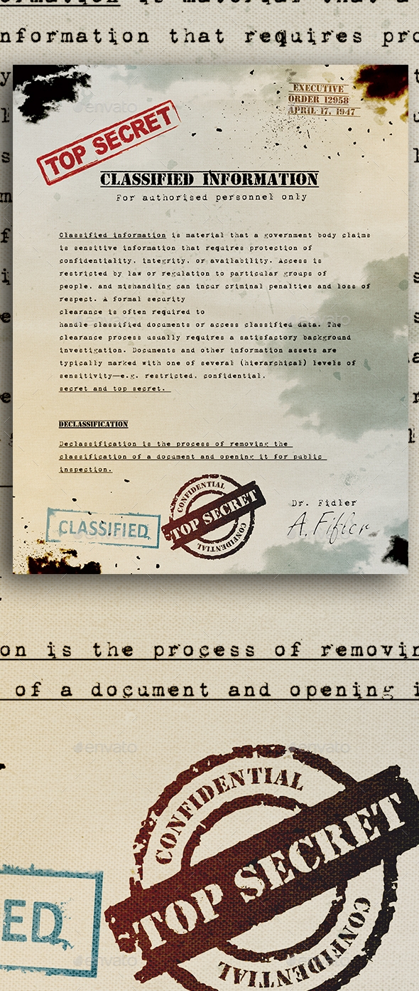 Top Secret Document Template Print Templates GraphicRiver
