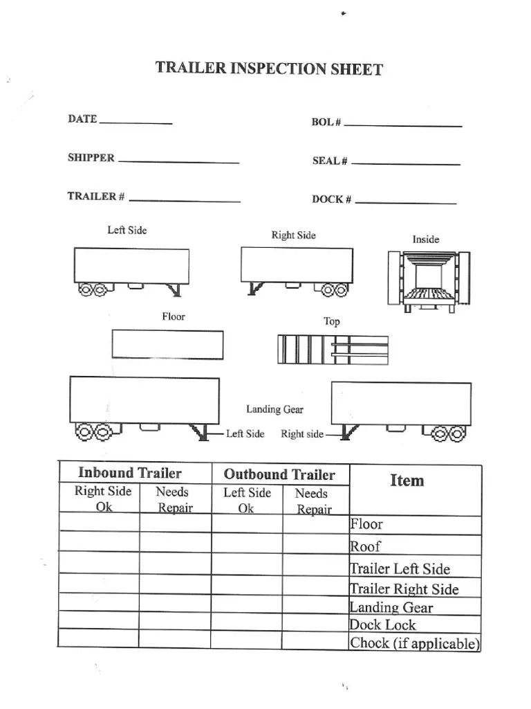 Trailer Inspection Form PDF