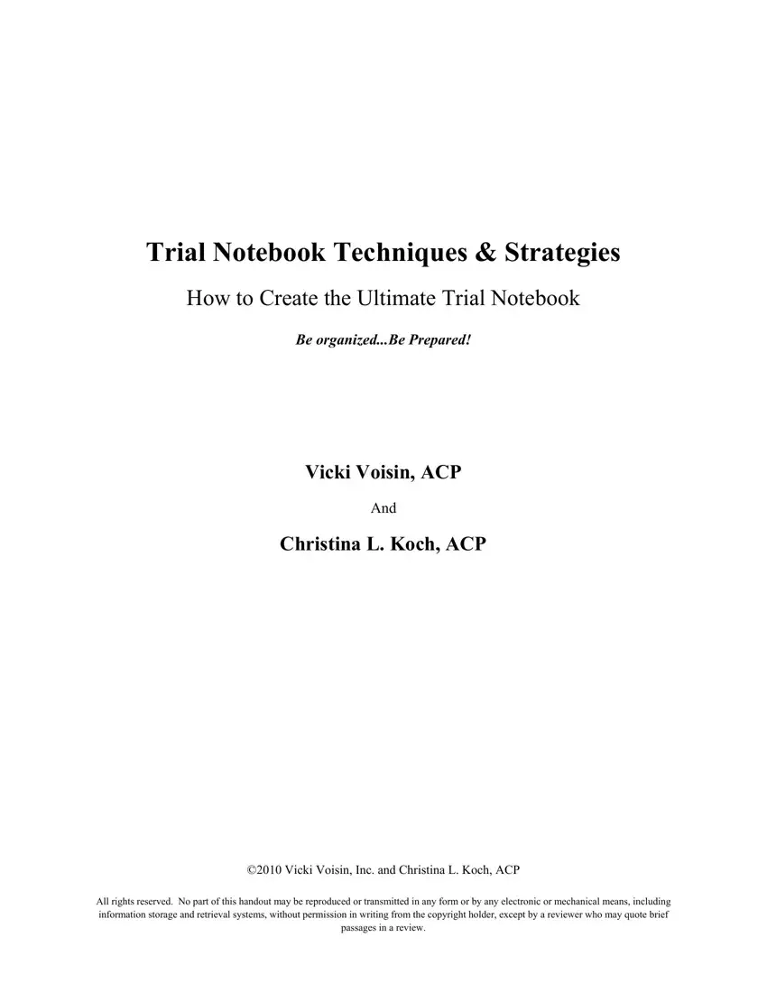 Trial Notebook Fill Out Printable PDF Forms Online