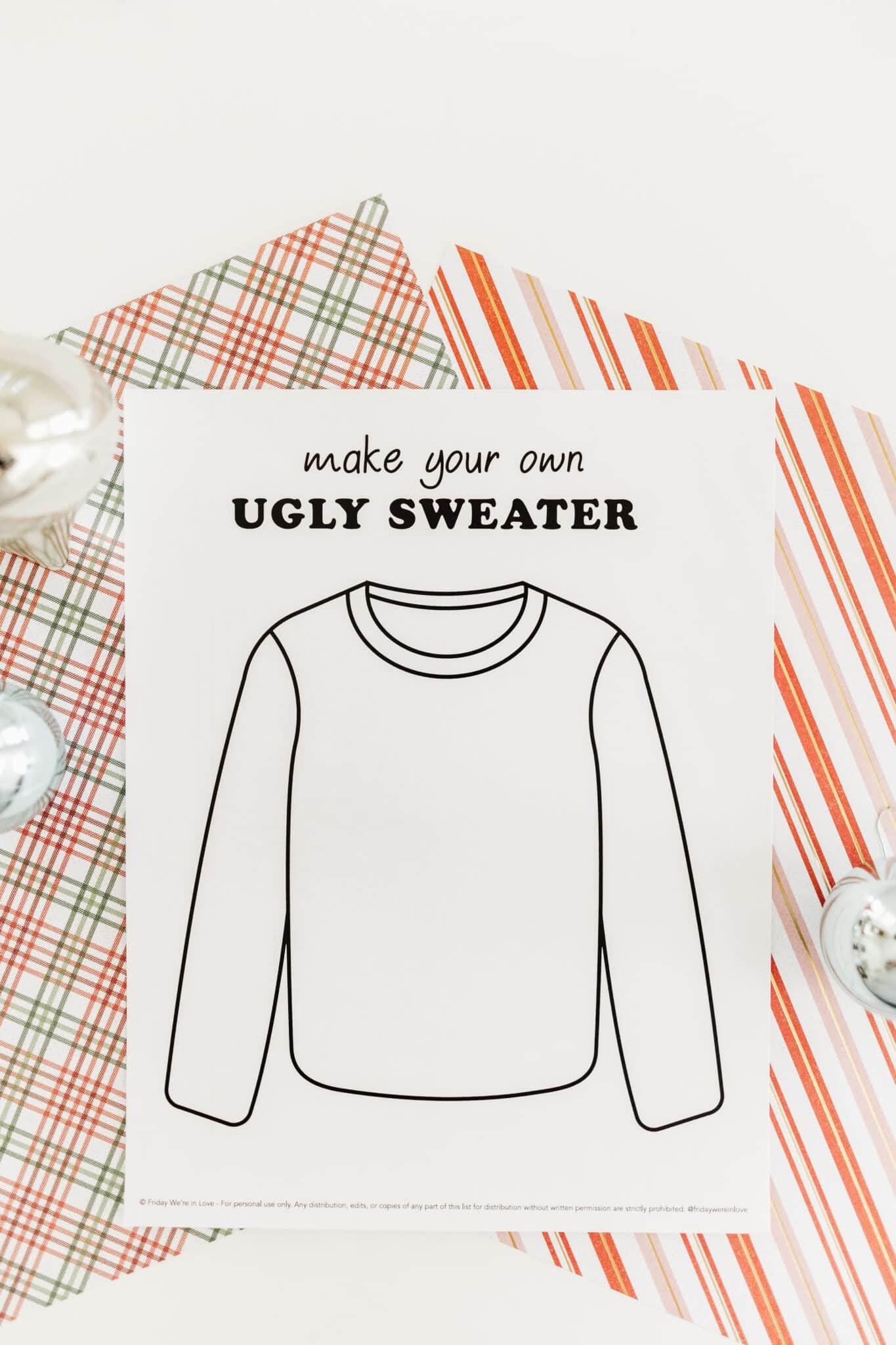 Free Printable Sweater Template