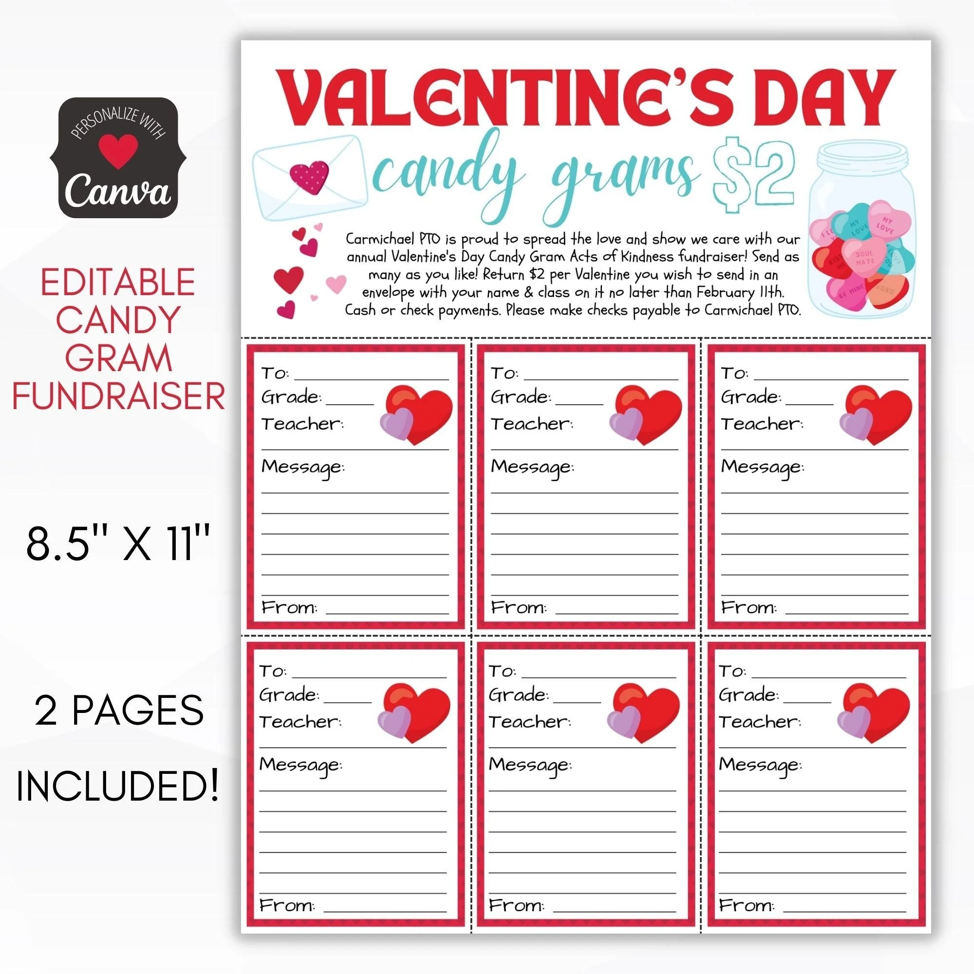 Valentine s Day Candy Gram Sheet Simple Desert Designs