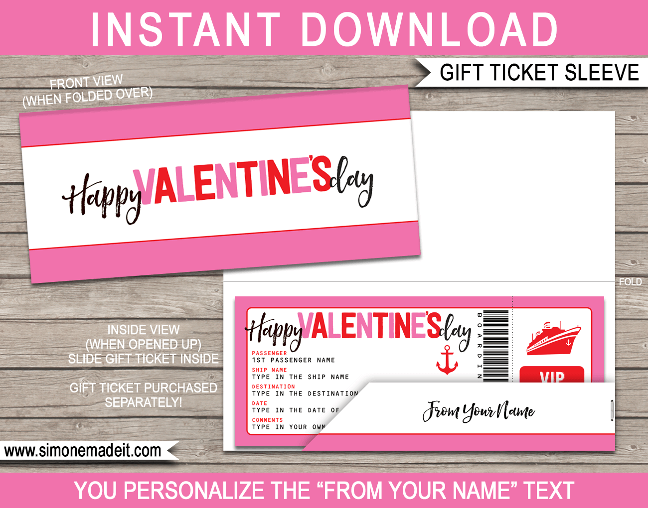 Valentine s Day Gift Voucher Sleeve