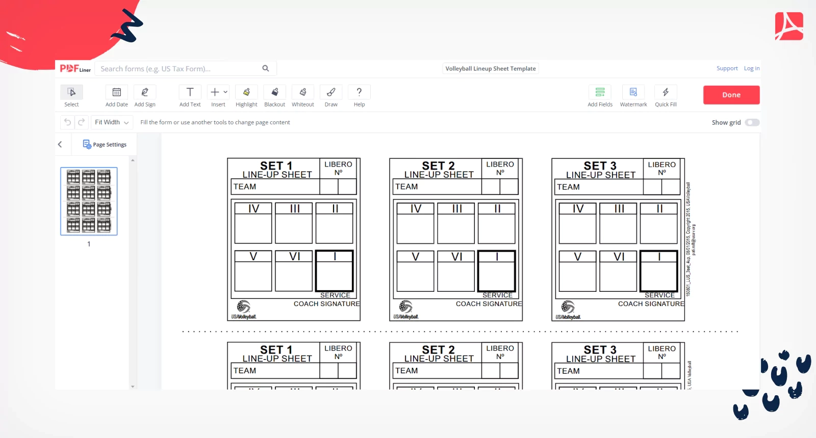 Printable Volleyball Lineup Sheet Template Printable Volleyball Lineup Sheet Template