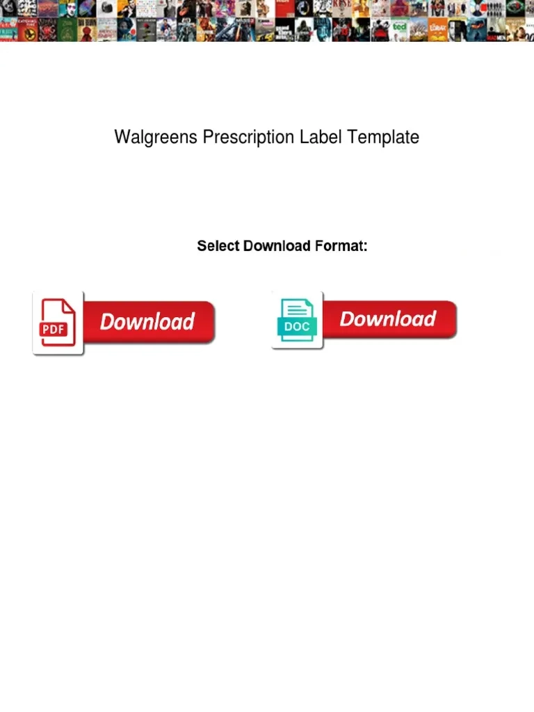 Printable Blank Walgreens Prescription Label Template