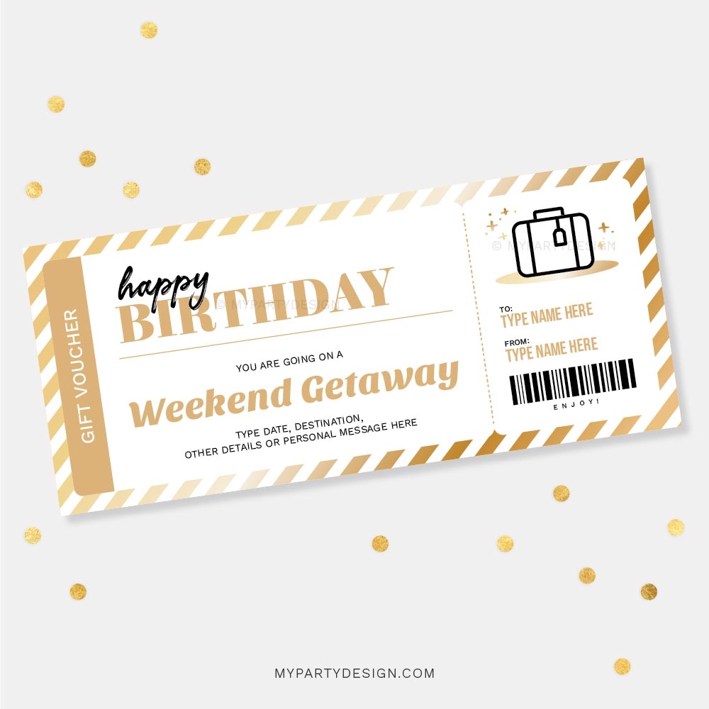 Printable Weekend Away Voucher Template