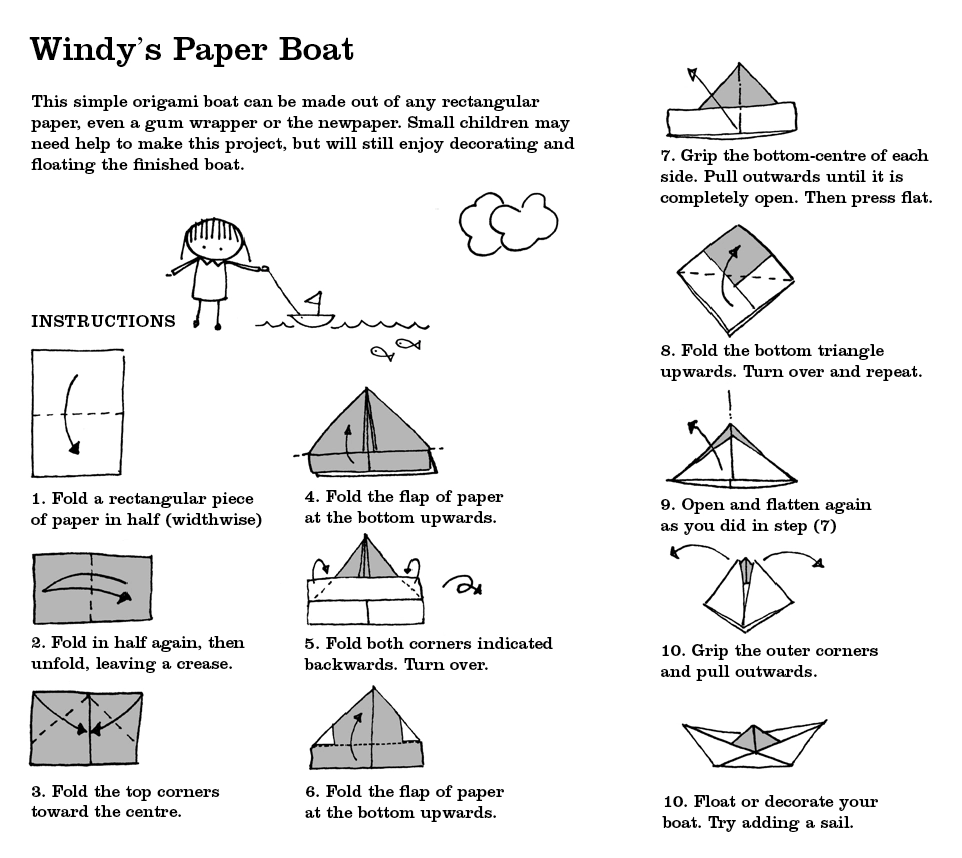 Printable Paper Boat Template