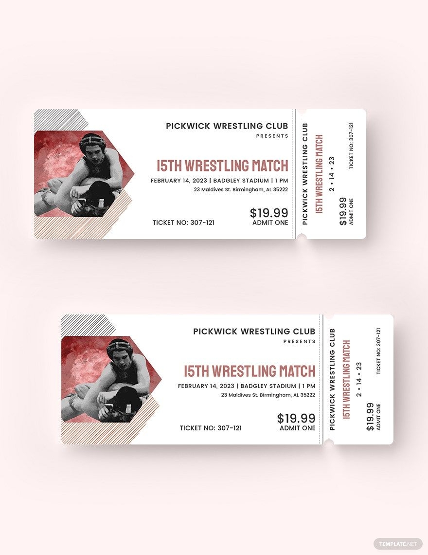 Printable Wwe Ticket Template Printable Wwe Ticket Template