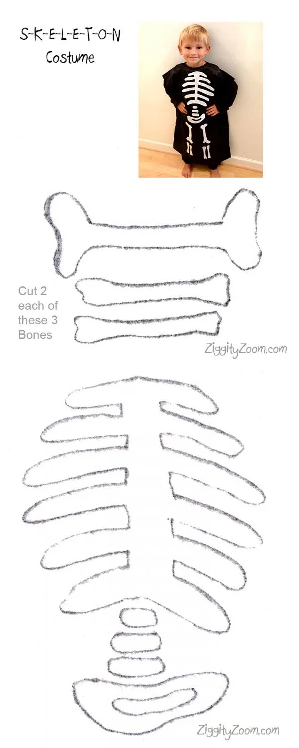 Skeleton Costume Template Printable